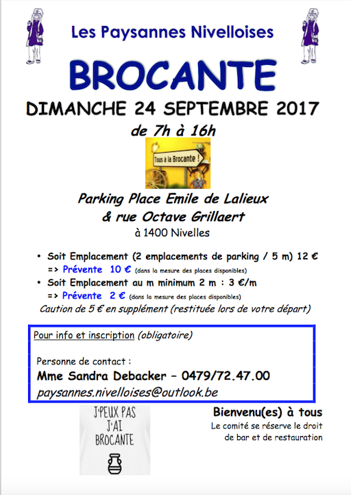 Brocante 2017 place emile de lalieux